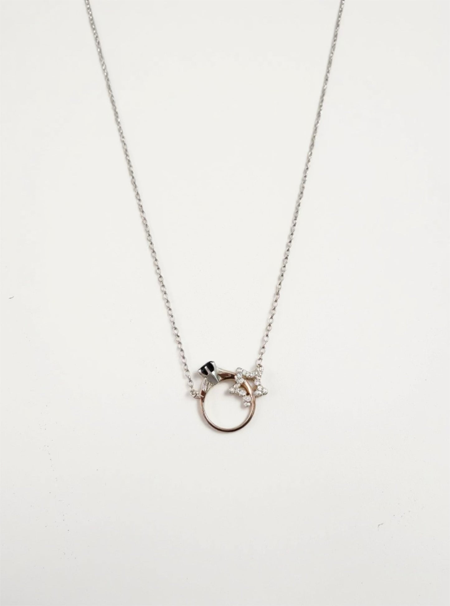 Silver Pendant Necklace, Rhodium-Plated 925 Sterling Silver