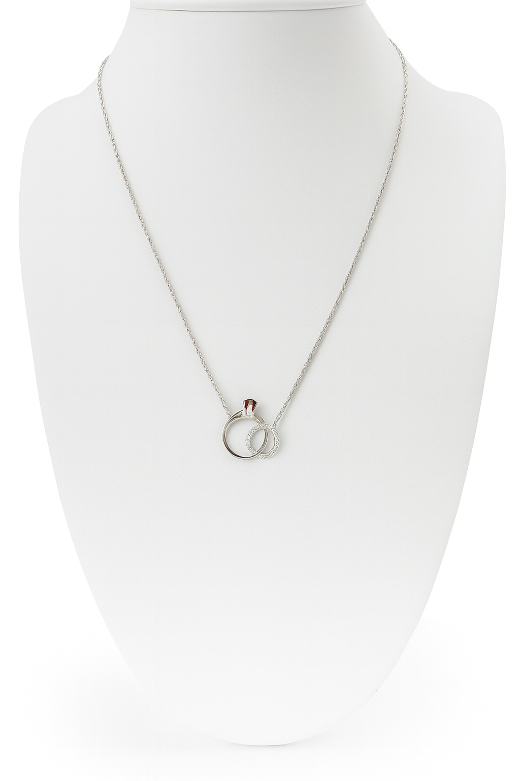 Silver Pendant Necklace, Rhodium-Plated 925 Sterling Silver