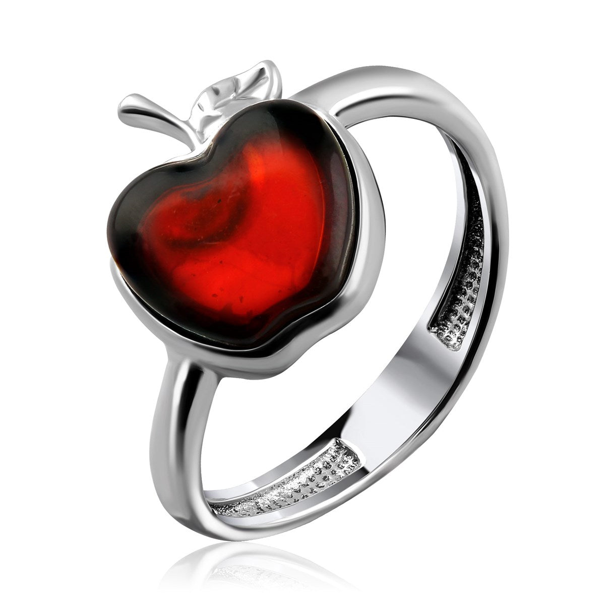 Apple Cognac Amber Silver Ring — DARVIN (Pre-Order)