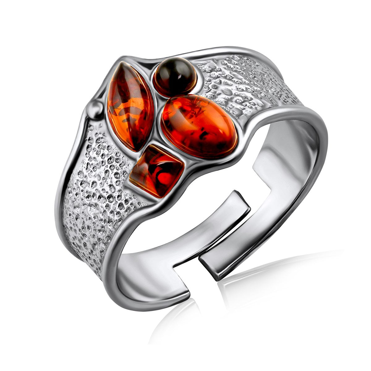 Marquise Cognac Amber Silver Ring — DARVIN (Pre-Order)