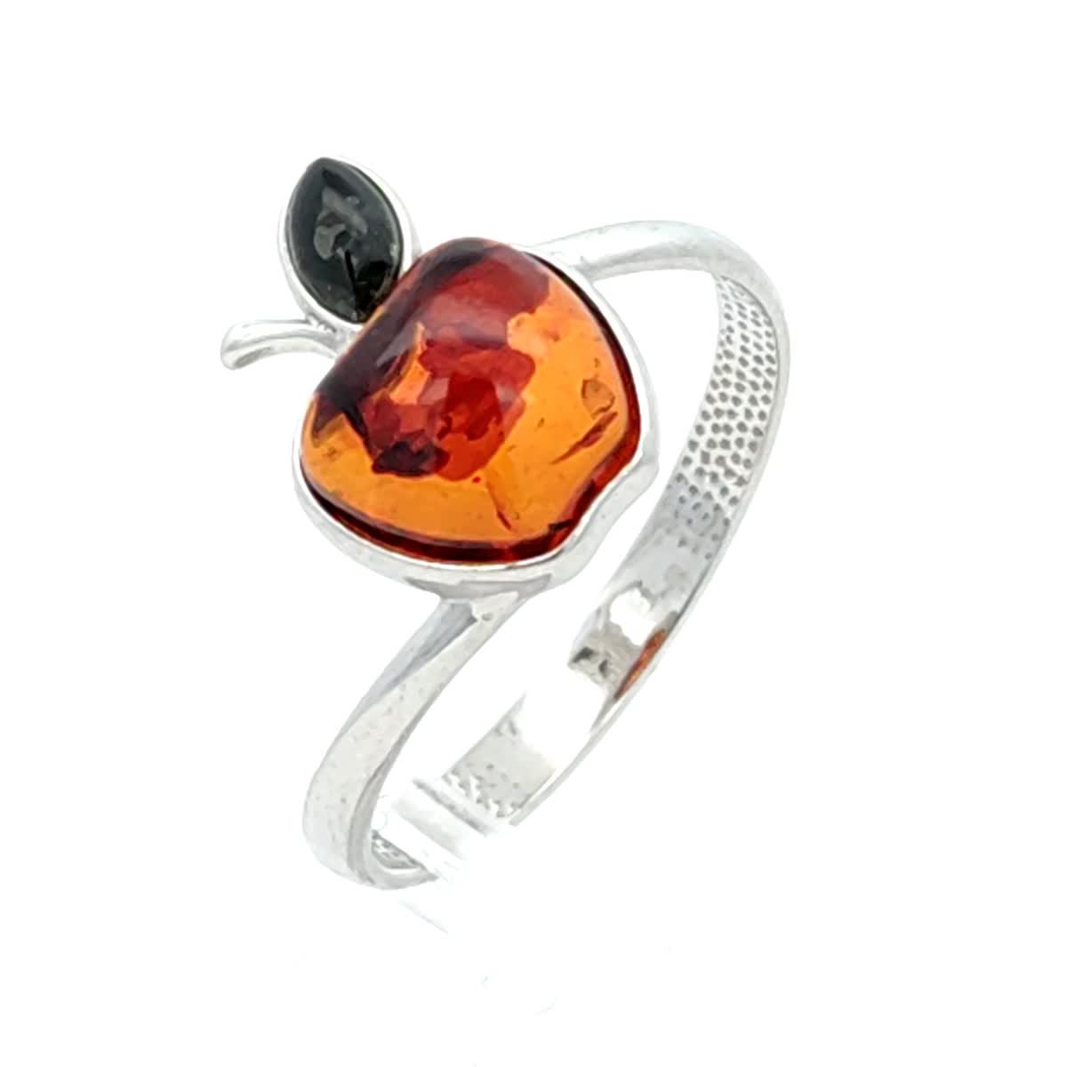 Apple Mixed Amber Silver Ring — DARVIN (Pre-Order)