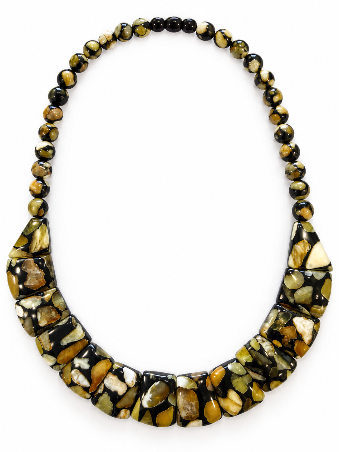 Dalmatian Collection – Black Baltic Amber Statement Necklace