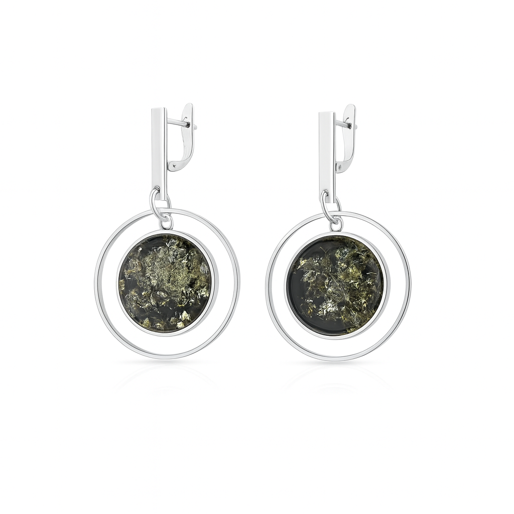 Baltic Heritage Earrings – Sterling Silver & Natural Baltic Amber