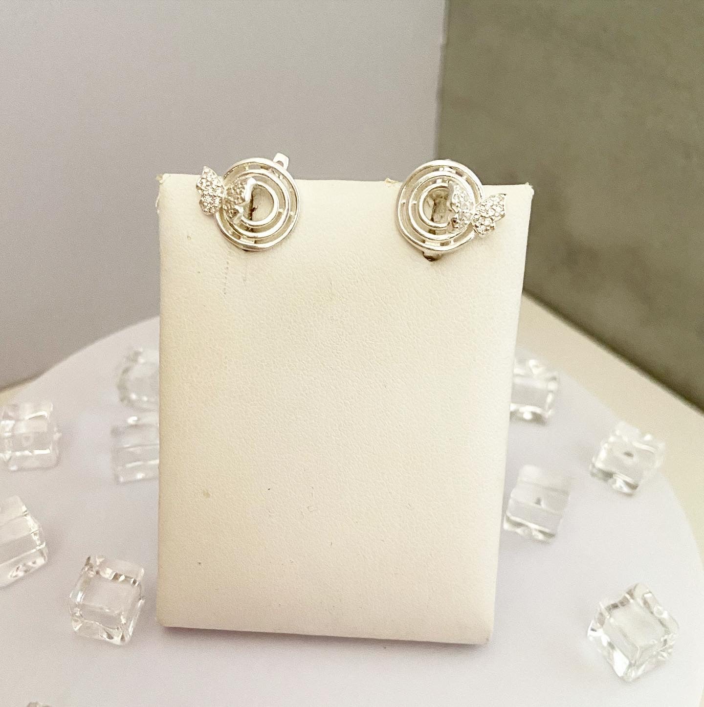 Silver earrings with butterfly