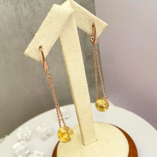 Серьги "Янтарная бусина"