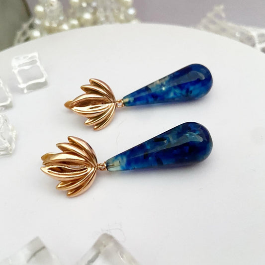 Серьги "Каштан" с янтарем