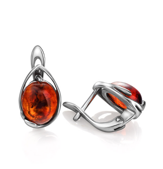 Stud Earrings “Amber Drop”