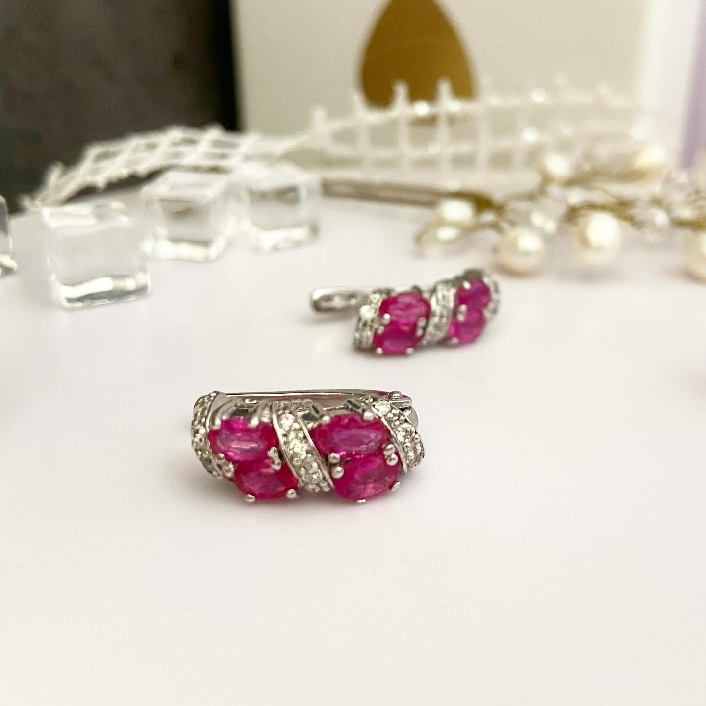"Braid" Ruby Earrings