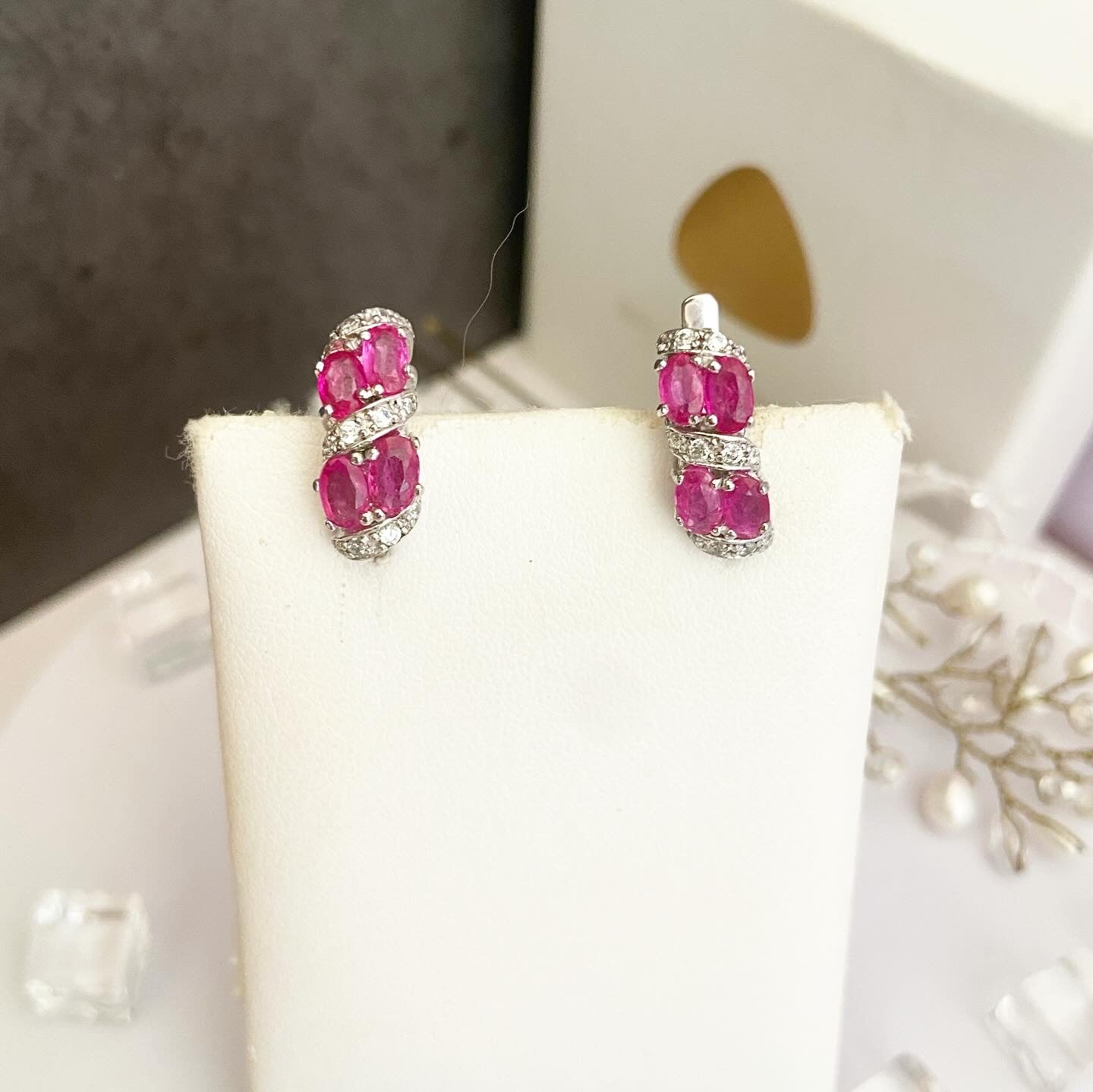 "Braid" Ruby Earrings