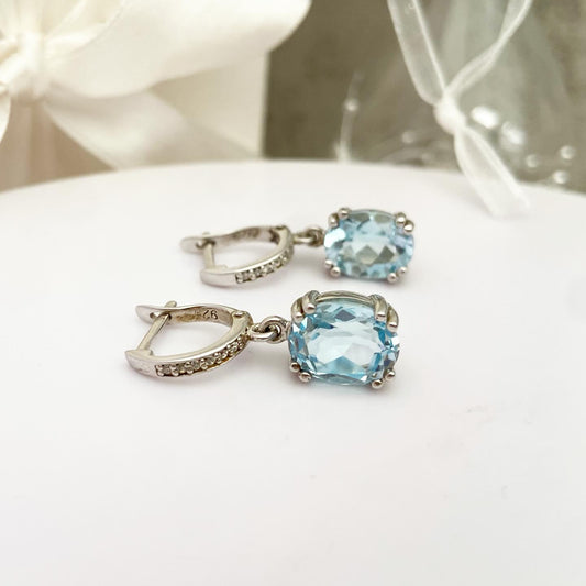 Earrings with Topaz "Drop"