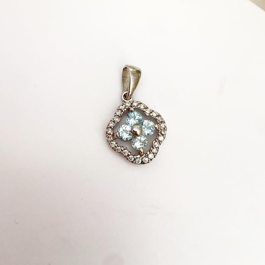 Three-Leaf Clover Pendant with Topaz Stones
