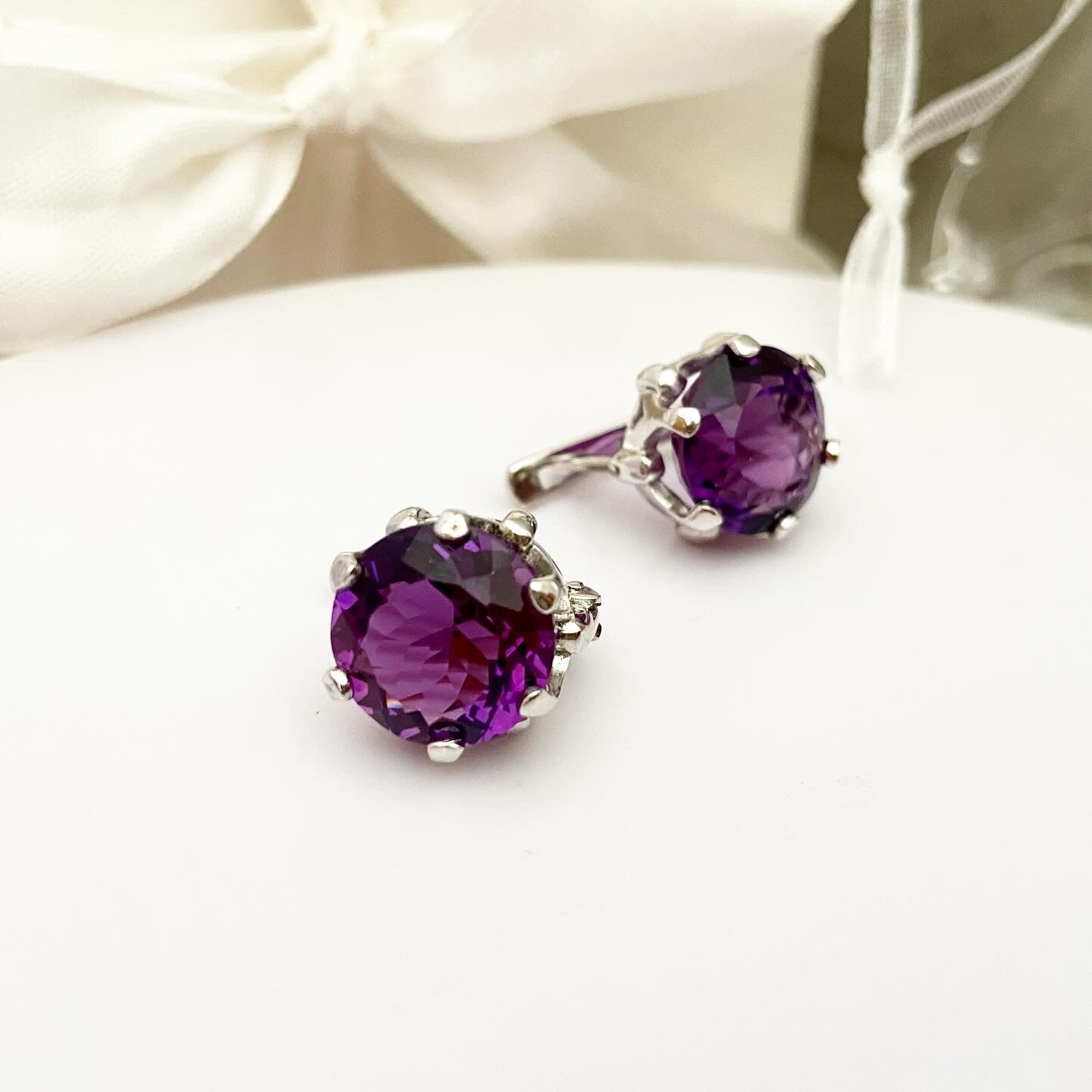 עגילי אמטיסט "קלאסיים"