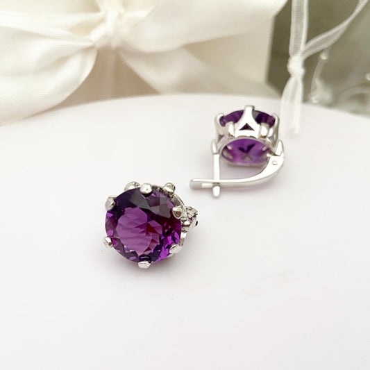 Серьги аметистовые «Классика»