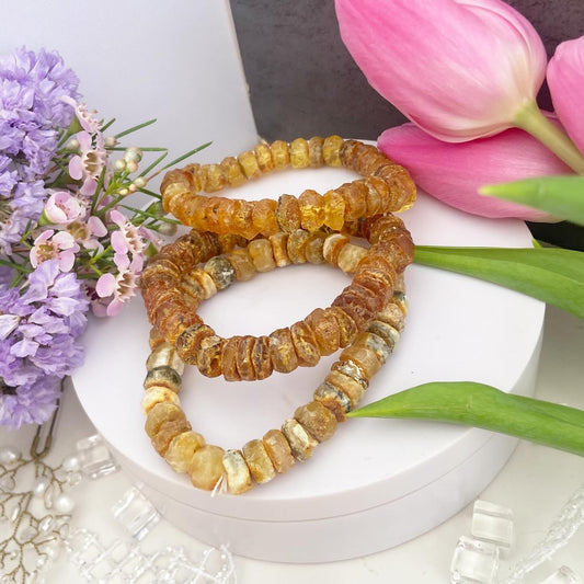 Браслет из необработанного янтаря «Бохо»