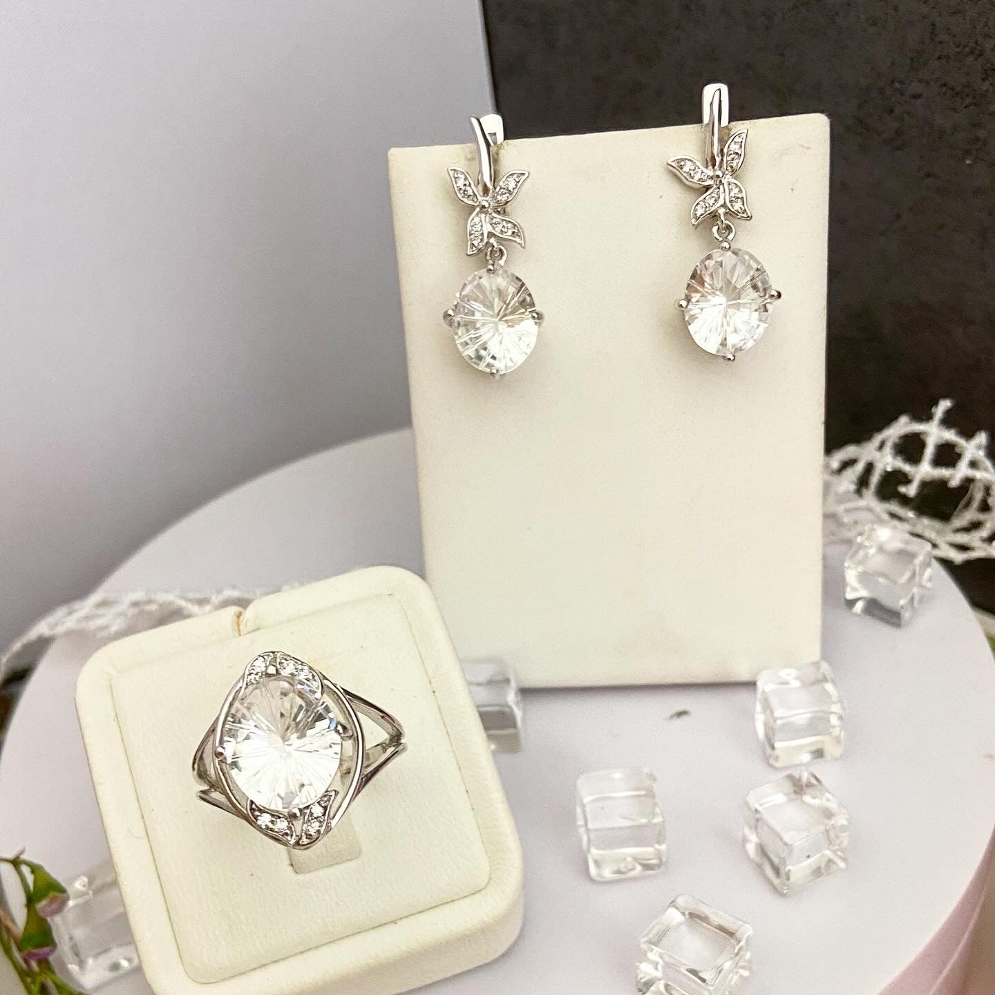 White Quartz Earrings “Purity”