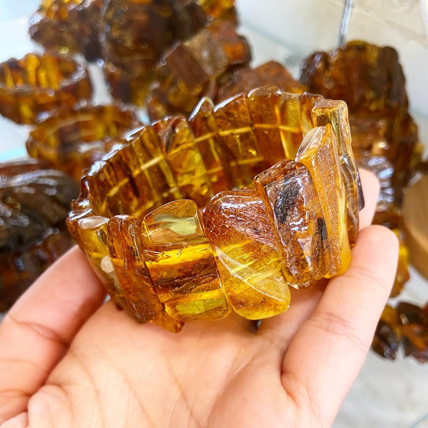 Raw Amber Bracelet “Boho” – Handmade