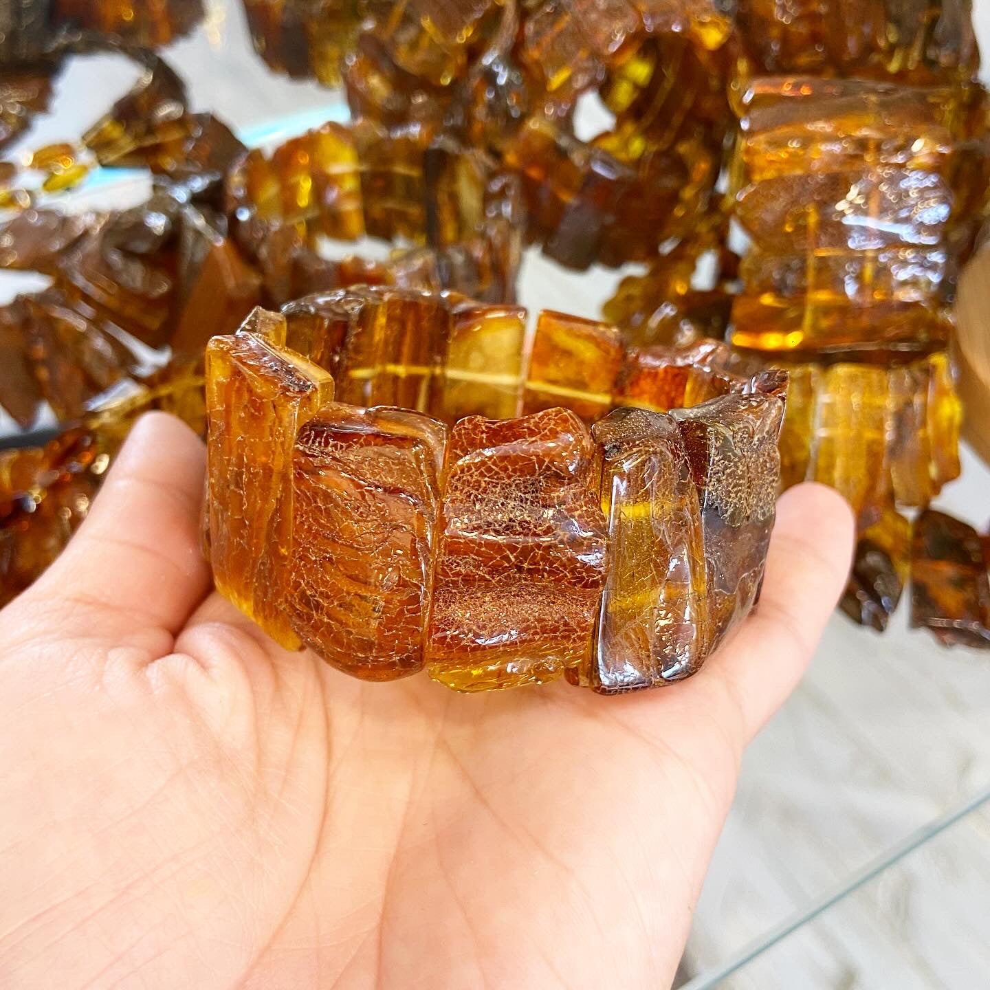 Raw Amber Bracelet “Boho” – Handmade