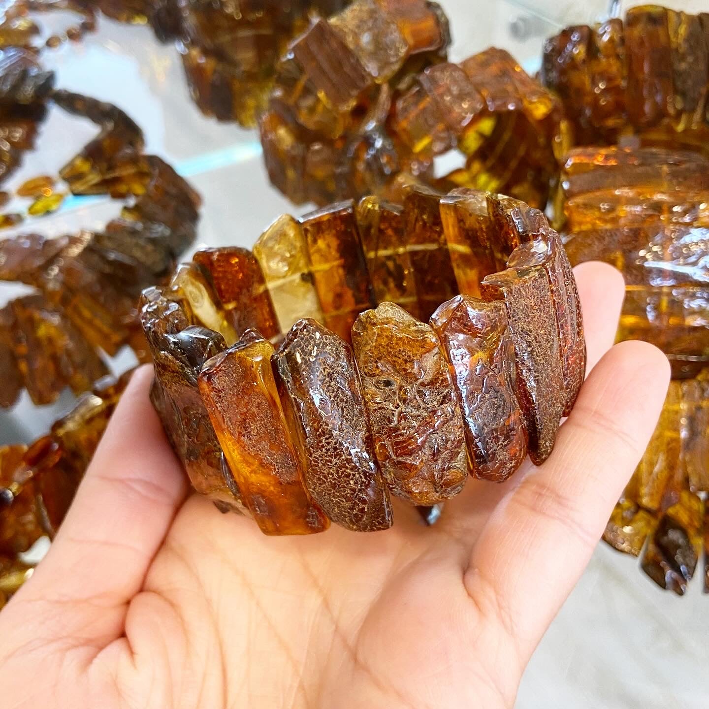 Raw Amber Bracelet “Boho” – Handmade