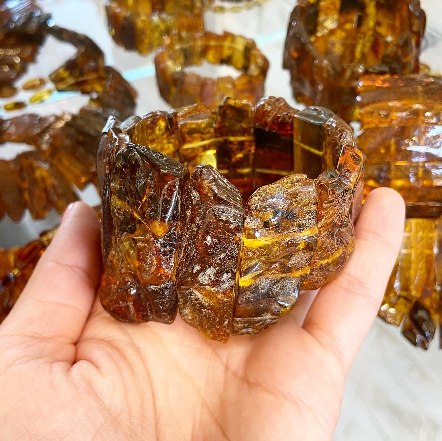 Raw Amber Bracelet “Boho” – Handmade