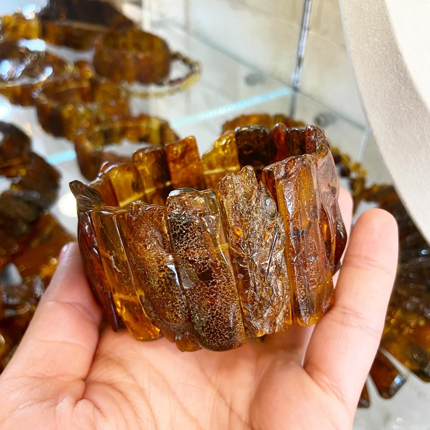 Raw Amber Bracelet “Boho” – Handmade