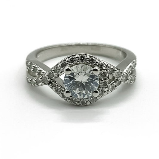 Элегантное кольцо из стерлингового серебра с цирконием