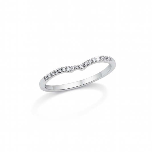 Sterling Silver Ring with Cubic Zirconia  Wedding Band Ring