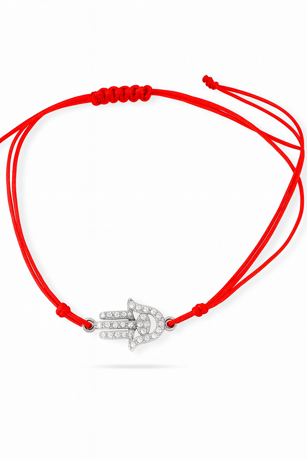 Red String Bracelet with Silver Hamsa โ Gift from Jerusalem