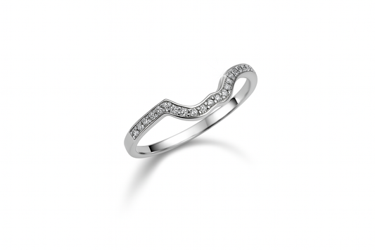 Sterling Silver Ring with Cubic Zirconia  Wedding Band Ring