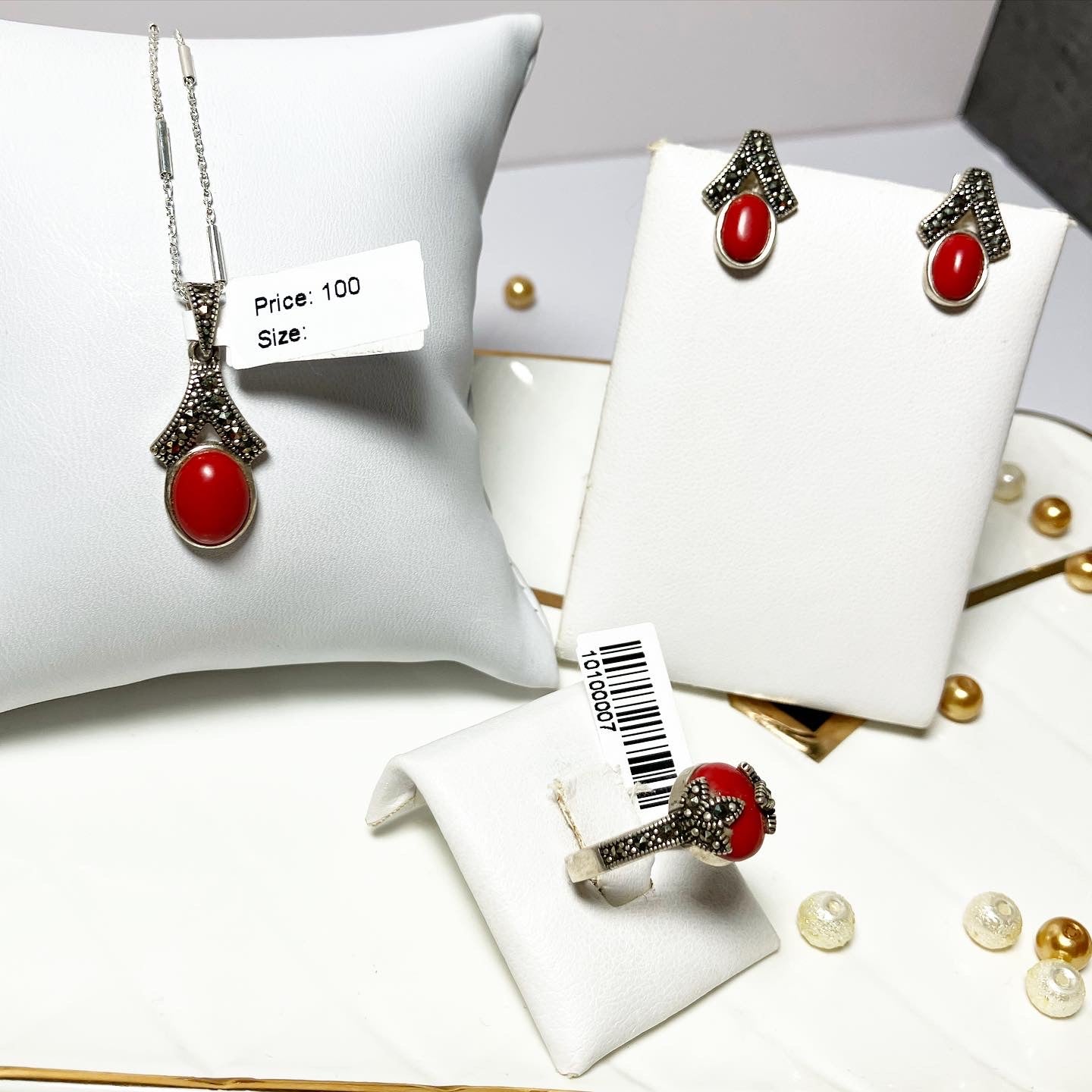 Earrings silver 925 samples with coral..