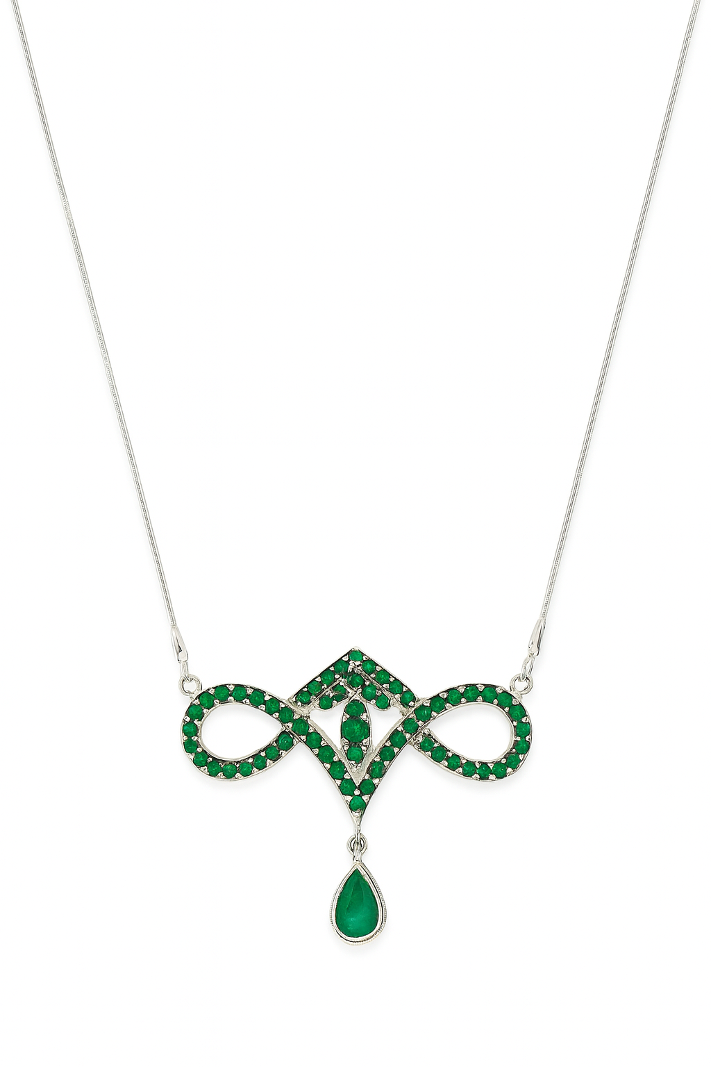 Колье Emerald Grace – из стерлингового серебра и зеленого агата