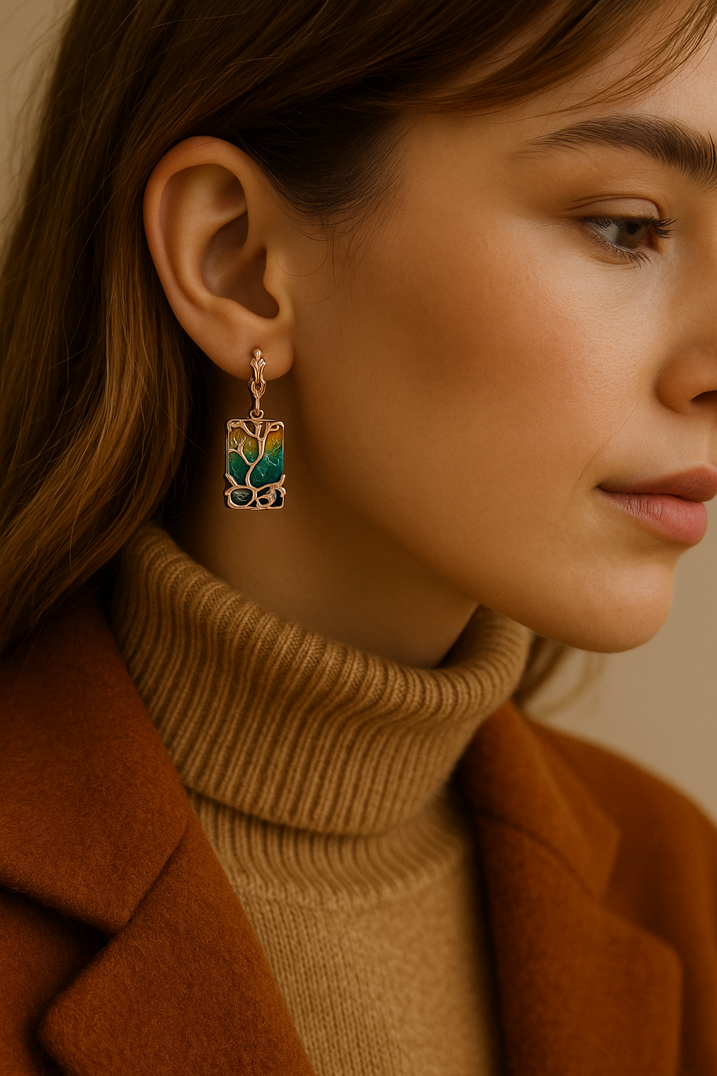 Tree of Life Earrings — “Amber Harmony”