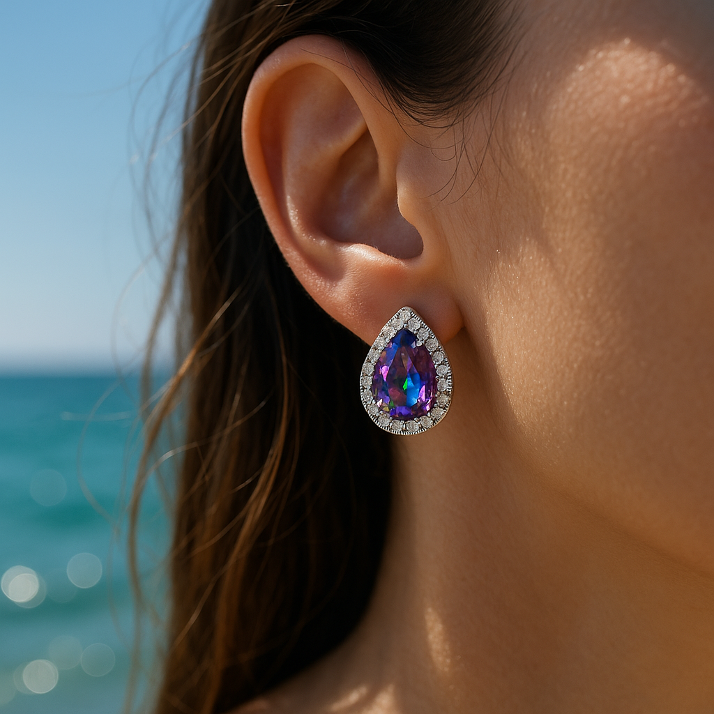 Mystic Glow Earrings – Sterling Silver & Mystic Quartz
