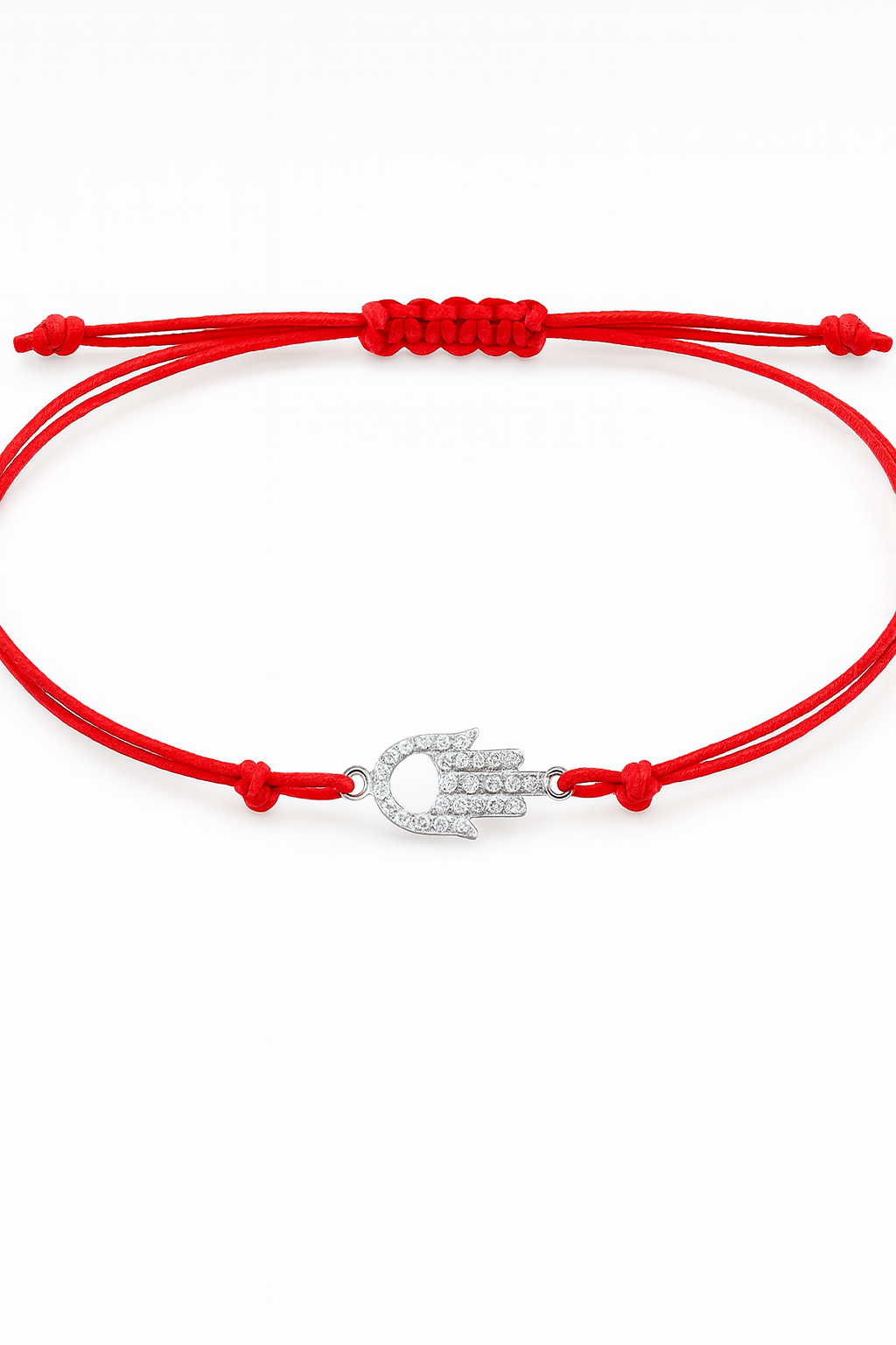 Red String Bracelet with Silver Hamsa โ Gift from Jerusalem