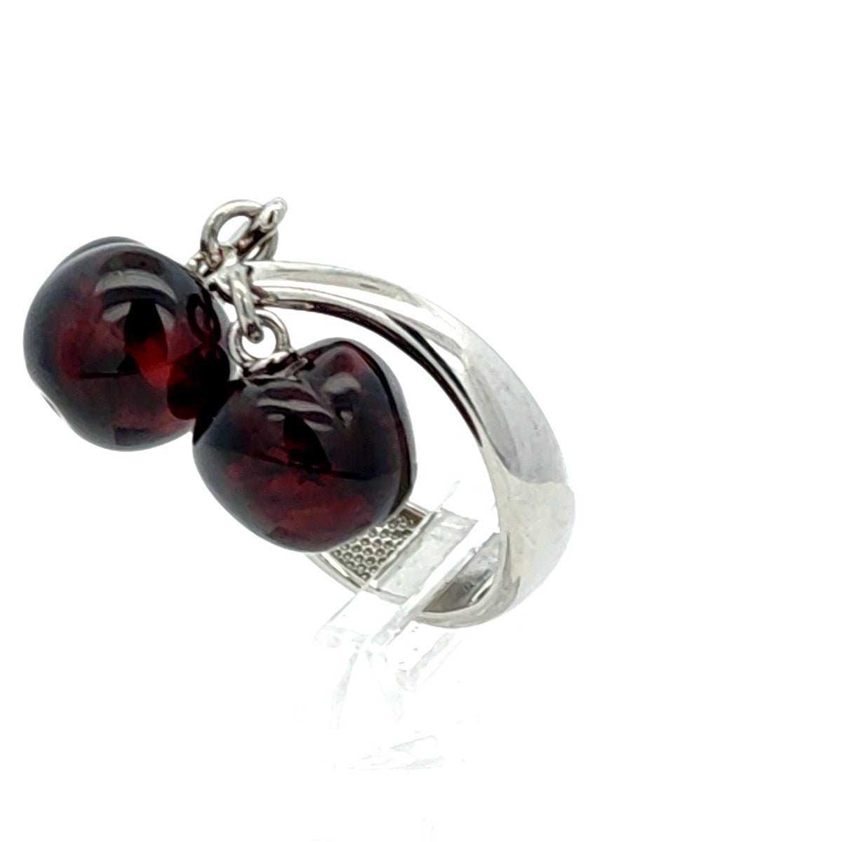 Cherry Cognac Amber Silver Ring — DARVIN (Pre-Order)
