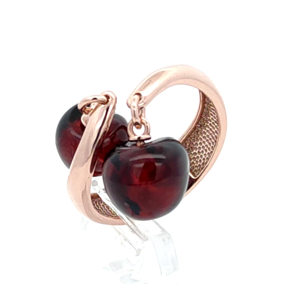 Cherry Cognac Amber Silver Ring — DARVIN (Pre-Order)
