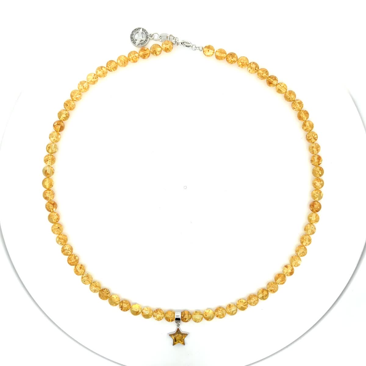Ball Lemon Amber Silver Necklace — DARVIN (Pre-Order)