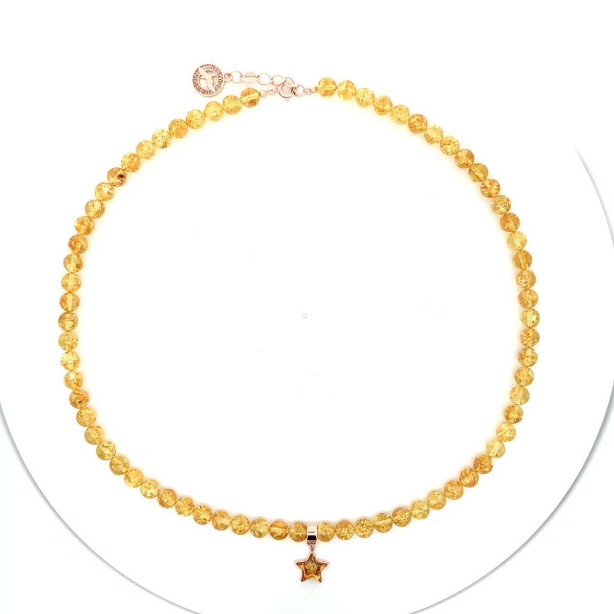 Ball Lemon Amber Silver Necklace — DARVIN (Pre-Order)