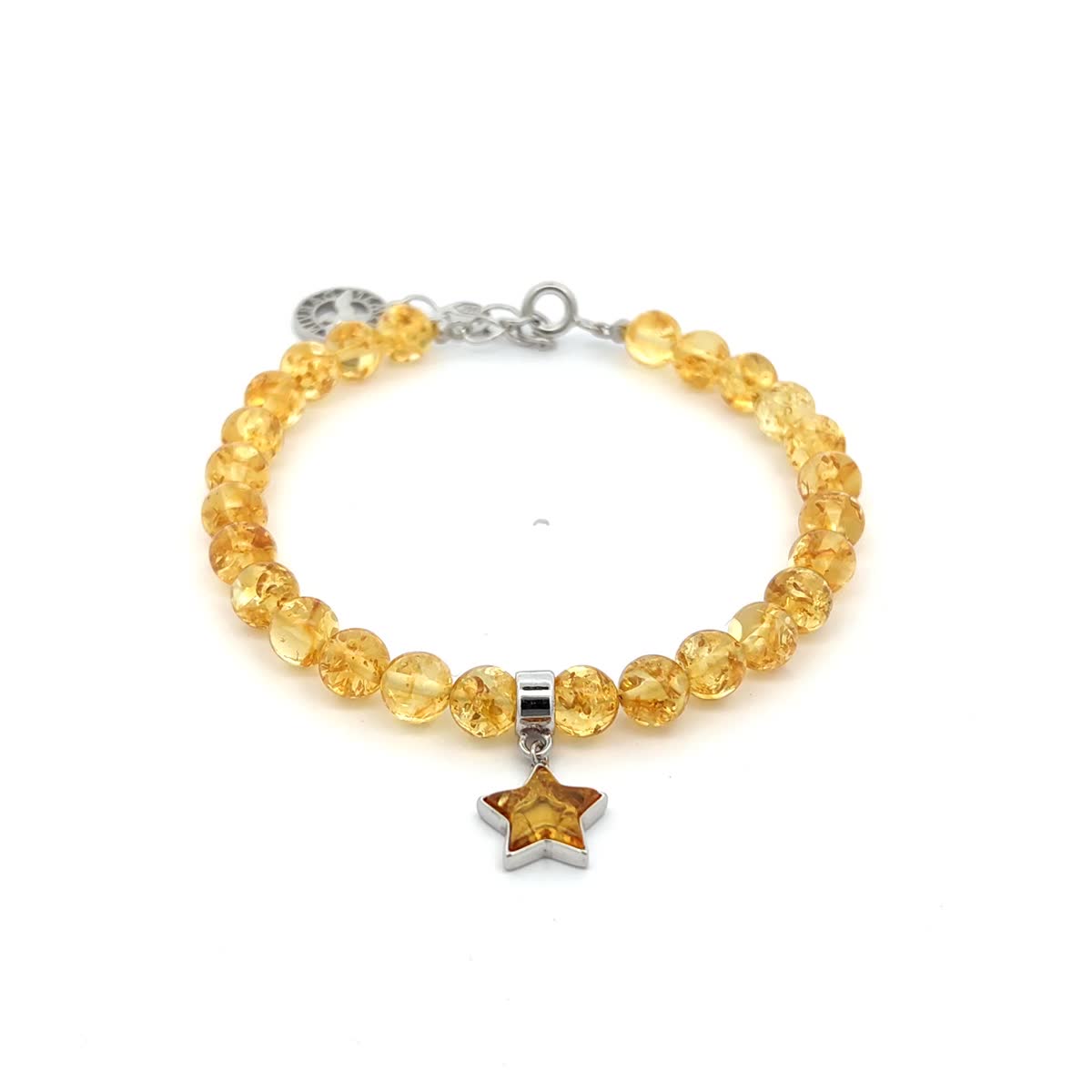 Ball Lemon Amber Silver Bracelet — DARVIN (Pre-Order)