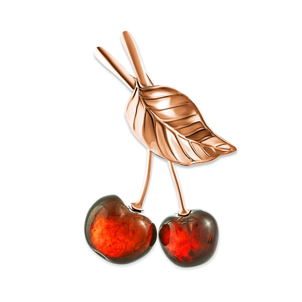 Cherry Cognac Amber Silver Brooch — DARVIN (Pre-Order)