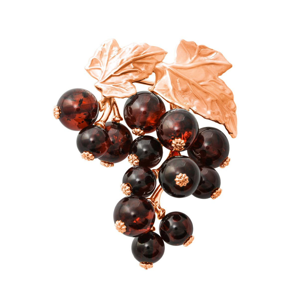 Ball Cognac Amber Silver Brooch — DARVIN (Pre-Order)