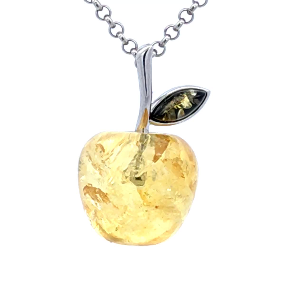 Apple Lemon Amber Silver Pendant — DARVIN (Pre-Order)