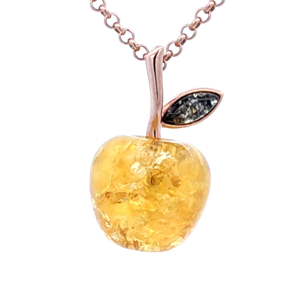 Apple Lemon Amber Silver Pendant — DARVIN (Pre-Order)
