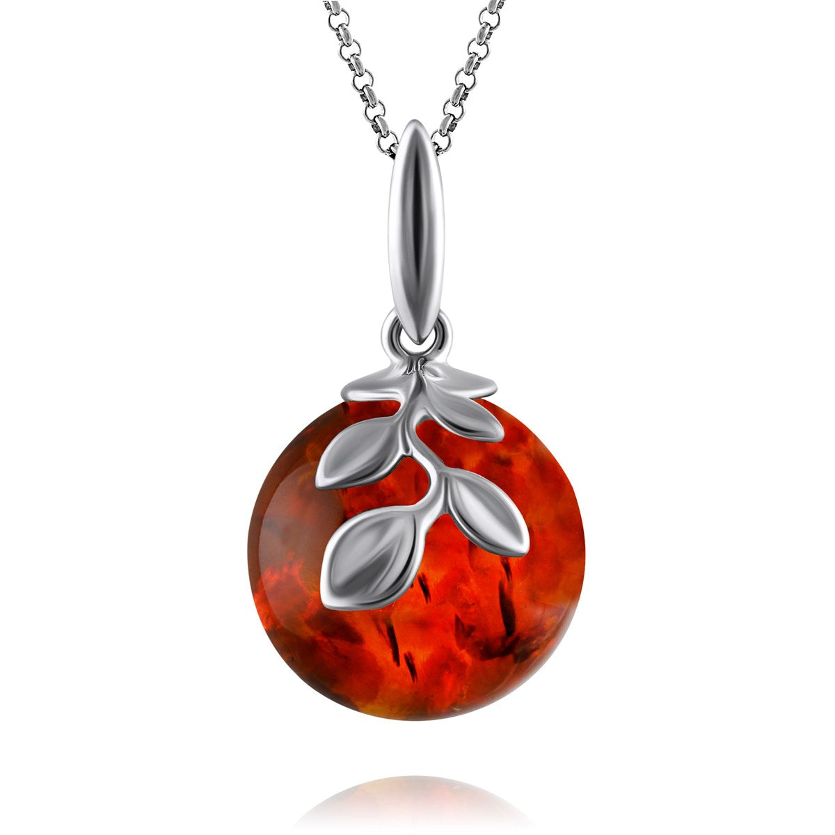 Ball Cognac Amber Silver Pendant — DARVIN (Pre-Order)