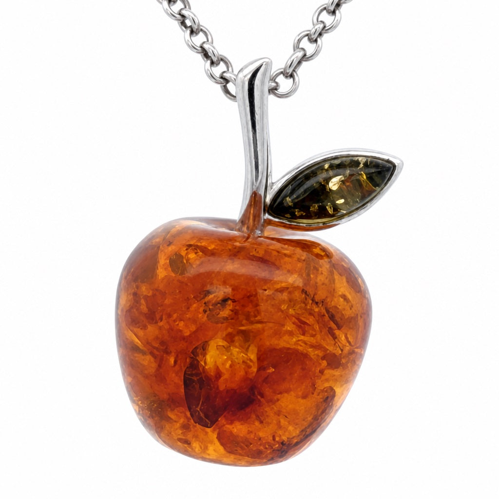 Apple Mixed Amber Silver Pendant — DARVIN (Pre-Order)