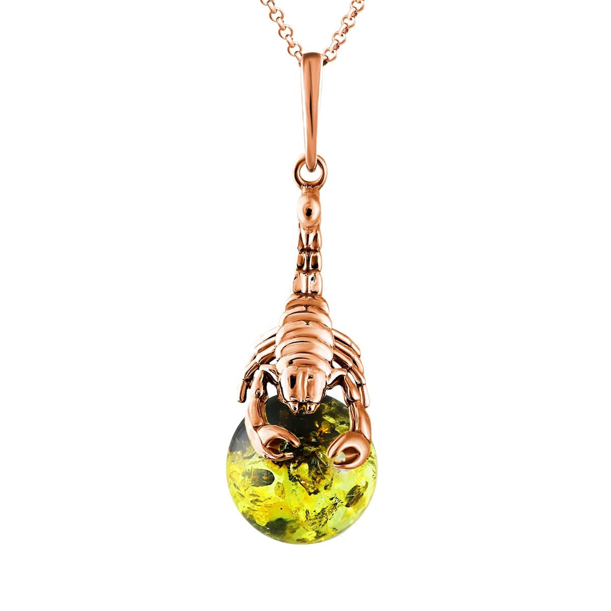 Ball Green-Black Amber Silver Pendant — DARVIN (Pre-Order)