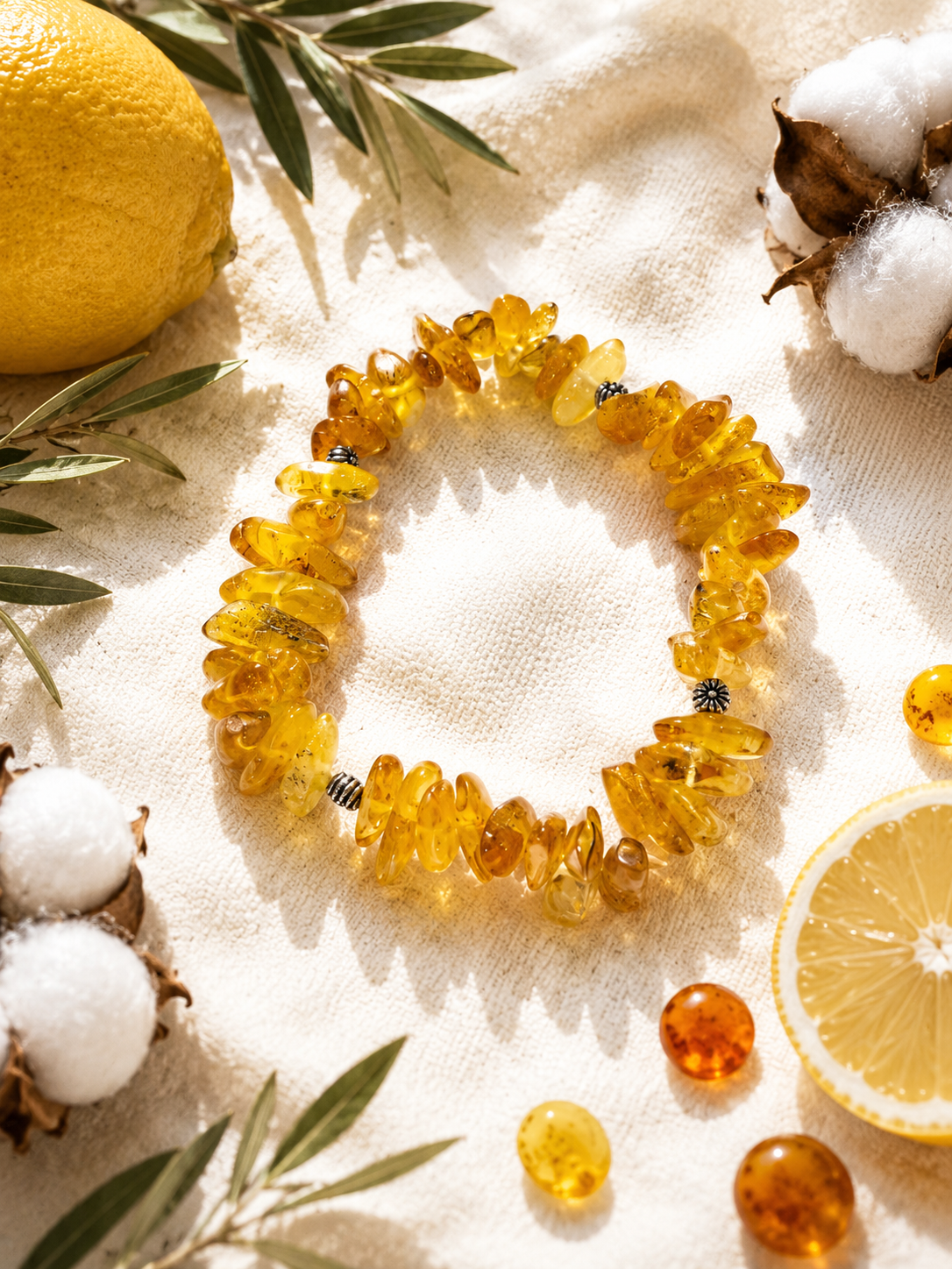Golden Honey – Natural Solid Baltic Amber Bracelet