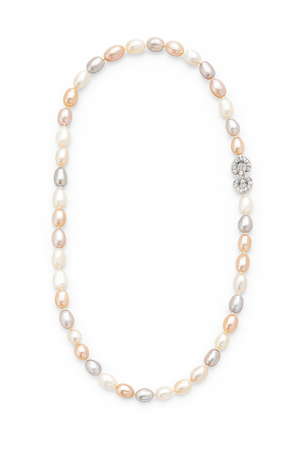 Pastel Symphony – Mixed Color Freshwater Pearl Necklace with Sterling Silver Clasp