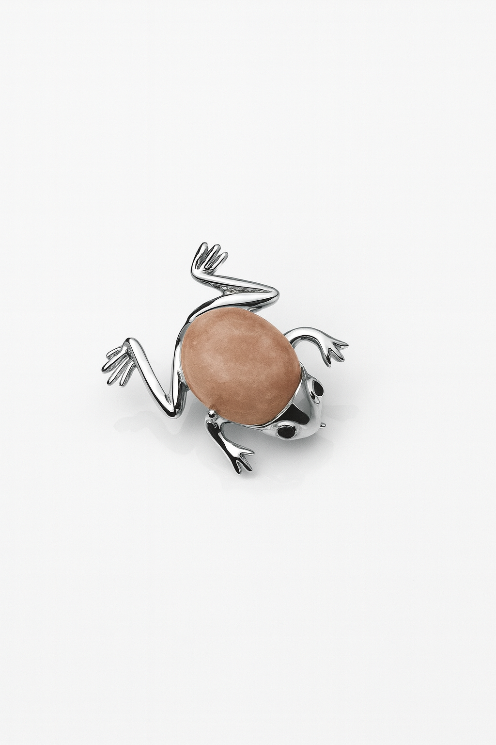Lucky Frog Brooch – Sterling Silver & Onyx