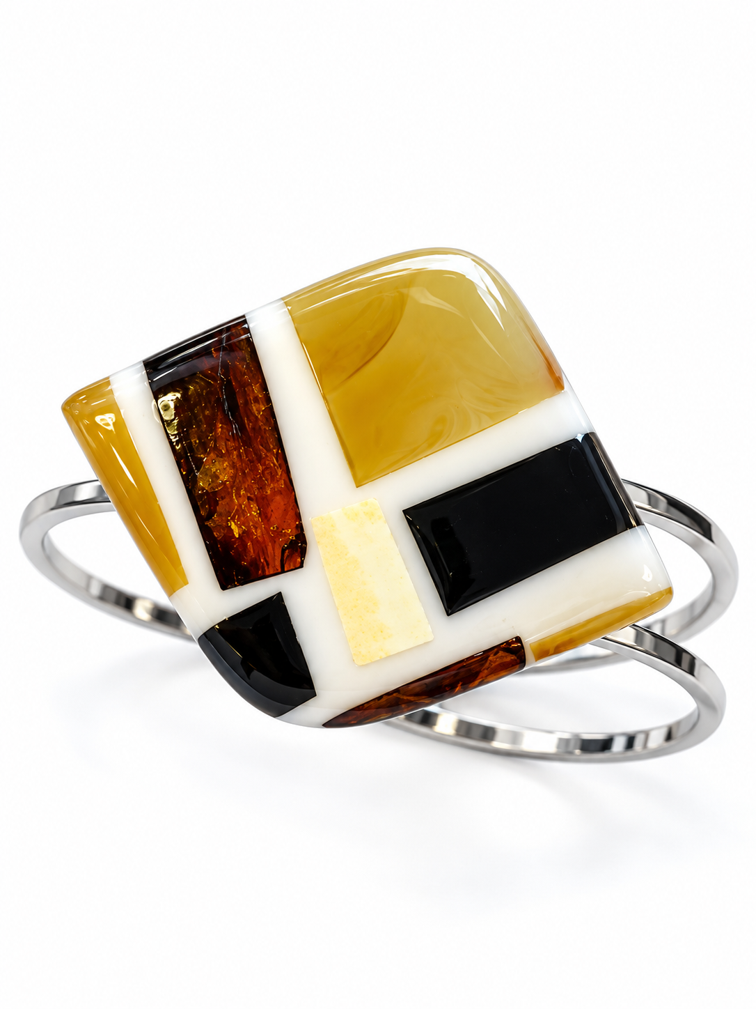 Dalmatian – Natural Baltic Amber Mosaic Bracelet