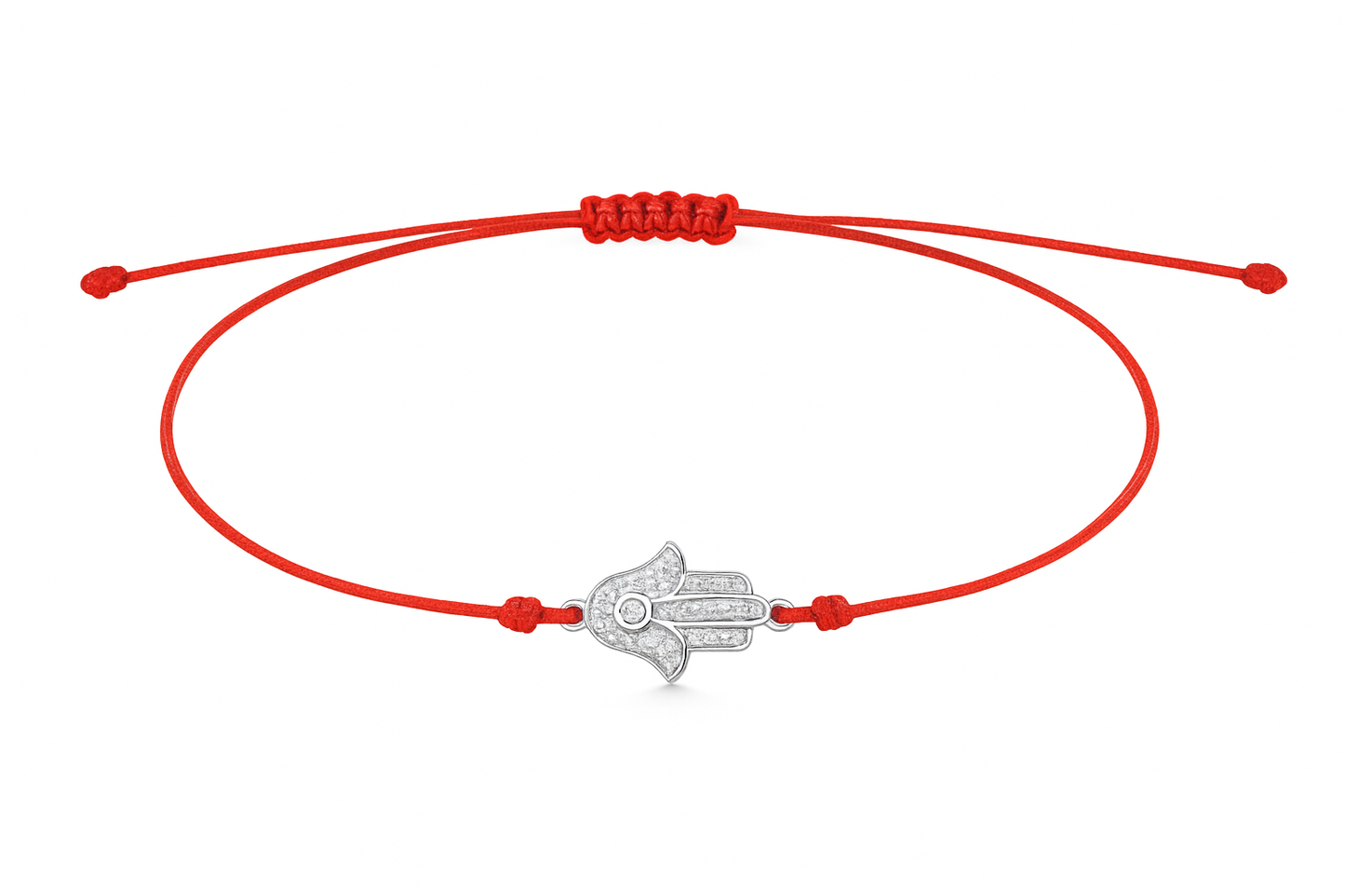 Red String Bracelet with Silver Hamsa โ Gift from Jerusalem